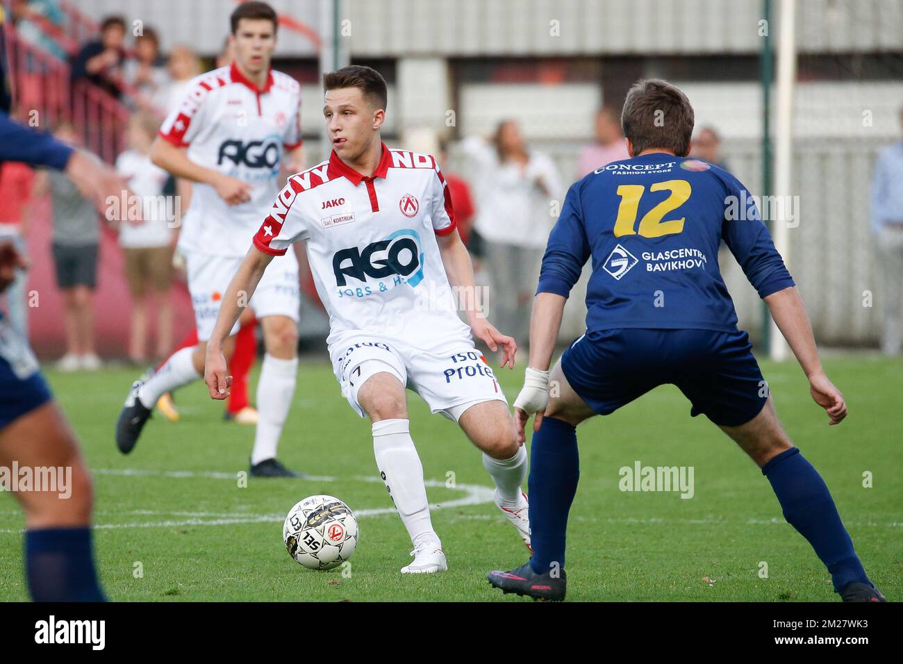 Kortrijk's Medjon Hoxha pictured in action during a friendly soccer game between KV Kortrijk and Wikings Kortrijk, in Kortrijk, Friday 23 June 2017, the first friendly game of Jupiler Pro League team KVK. BELGA PHOTO BRUNO FAHY Stock Photo