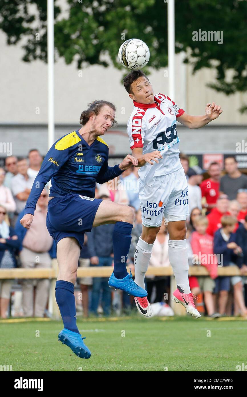 Kortrijk's Tyron Ivanof pictured in action during a friendly soccer game between KV Kortrijk and Wikings Kortrijk, in Kortrijk, Friday 23 June 2017, the first friendly game of Jupiler Pro League team KVK. BELGA PHOTO BRUNO FAHY Stock Photo