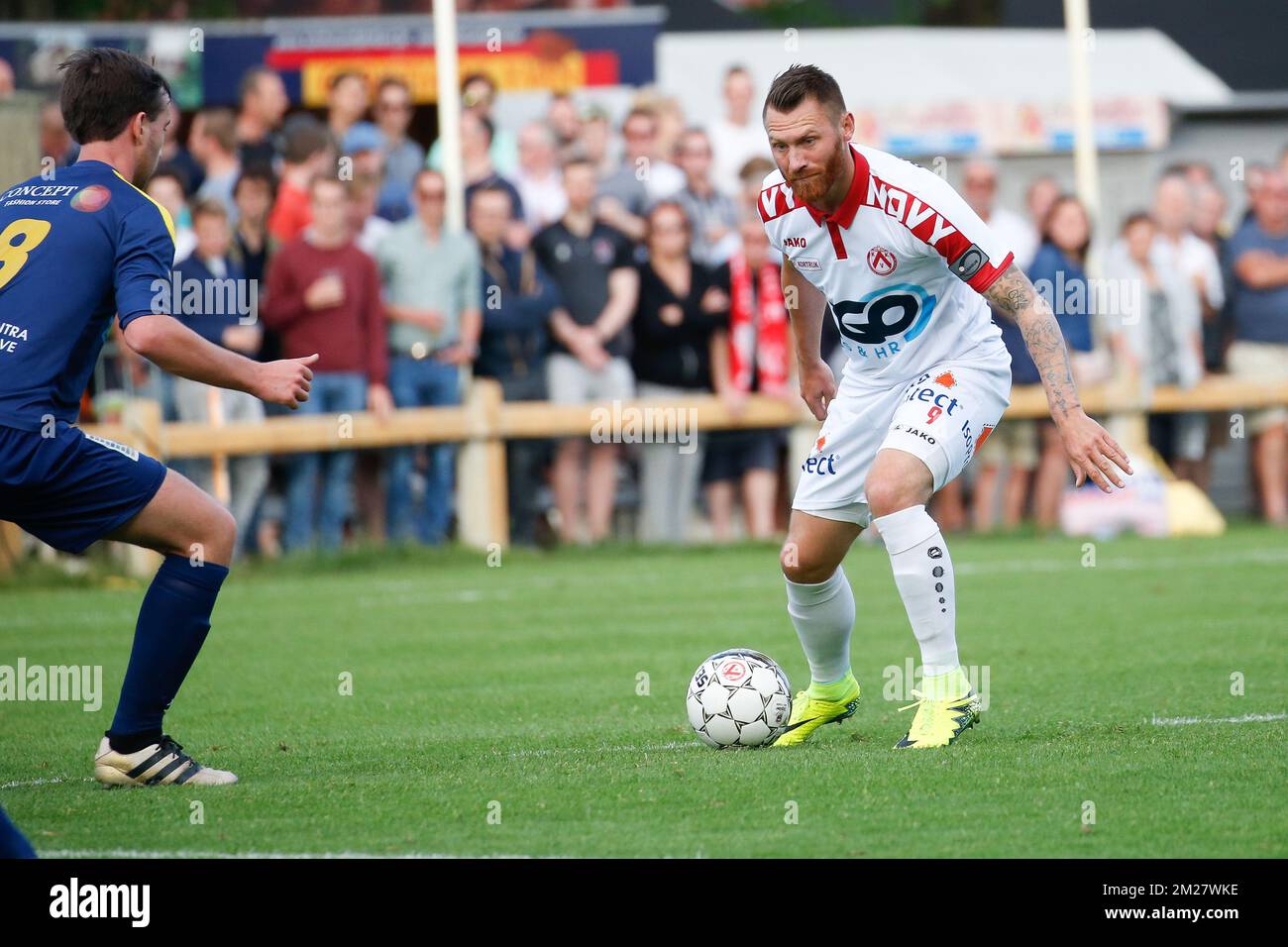 Kortrijk's Teddy Chevalier pictured in action during a friendly soccer game between KV Kortrijk and Wikings Kortrijk, in Kortrijk, Friday 23 June 2017, the first friendly game of Jupiler Pro League team KVK. BELGA PHOTO BRUNO FAHY Stock Photo
