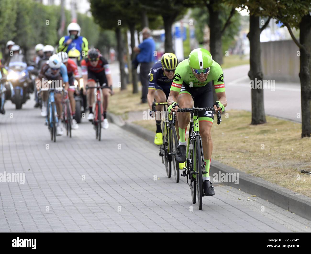 Belgian Sep Vanmarcke of Cannondale Drapac Pro Cycling Team pictured in action during the men's elite race at the Belgian cycling championships, Sunday 25 June 2017, in Antwerp. BELGA PHOTO POOL PETER DE VOECHT  Stock Photo