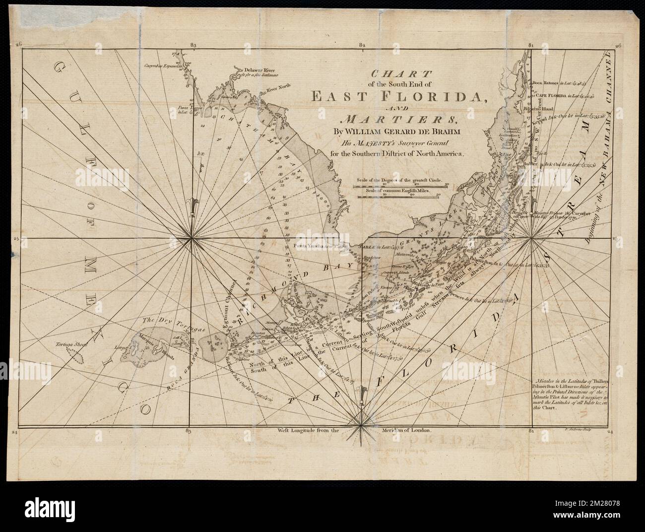 Chart of the South End of East - Chart Of The South End Of East Florida And Martiers Nautical Charts Florida Florida Keys Early Works To 1800 Florida Keys Fla Maps Early Works To 1800 Norman B Leventhal Map Center Collection 2M28078