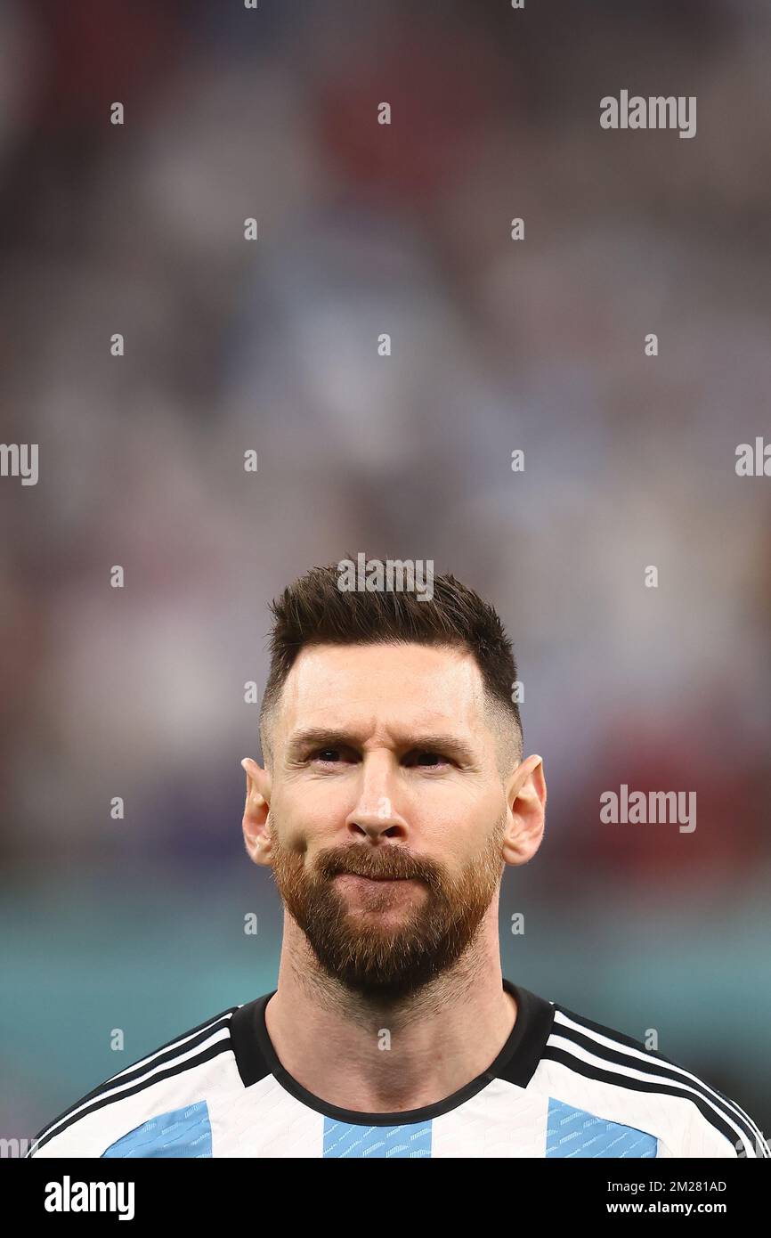 Doha, Qatar. 13th Dec, 2022. Lionel Messi of Argentina looks on during the 2022 FIFA World Cup Semi-Final match at Lusail Stadium in Doha, Qatar on December 13, 2022. Photo by Chris Brunskill/UPI Credit: UPI/Alamy Live News Stock Photo