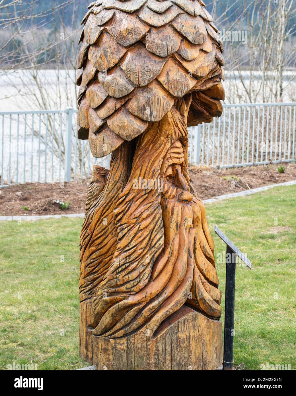 Wizard chainsaw carving in Hope, British Columbia, Canada Stock Photo