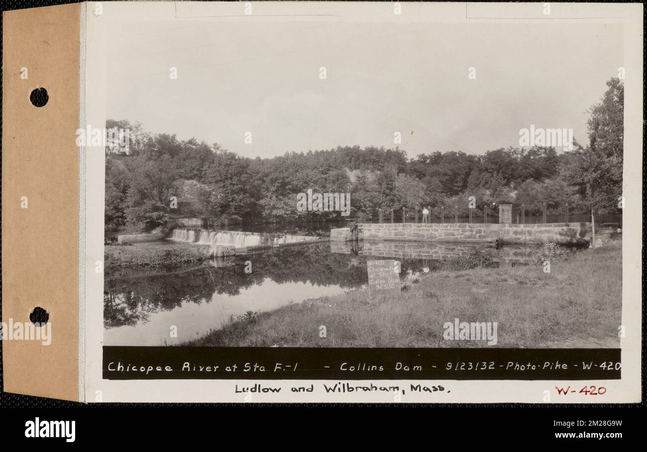 Chicopee River at Station F1, Collins Dam, Ludlow and Wilbraham, Mass