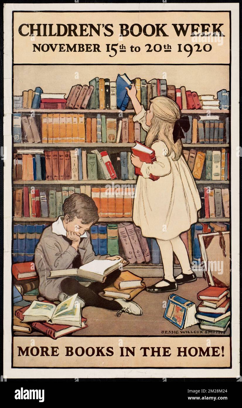 Children's book week, November 15th to 20th 1920. More books in the home! , Children, Books Stock Photo