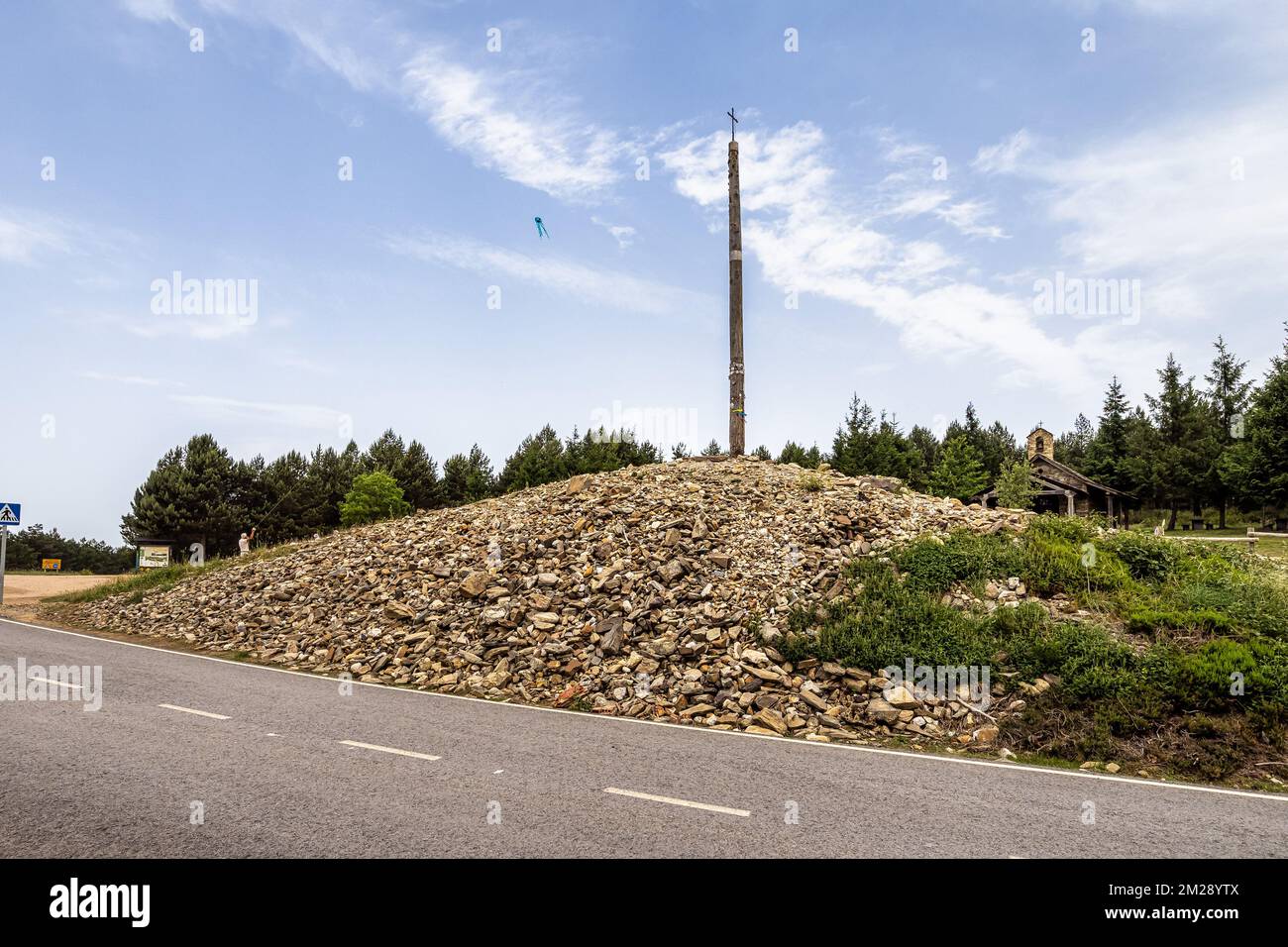 Cruz de Ferro, Cross of Iron on the road to Santiago de Compostela