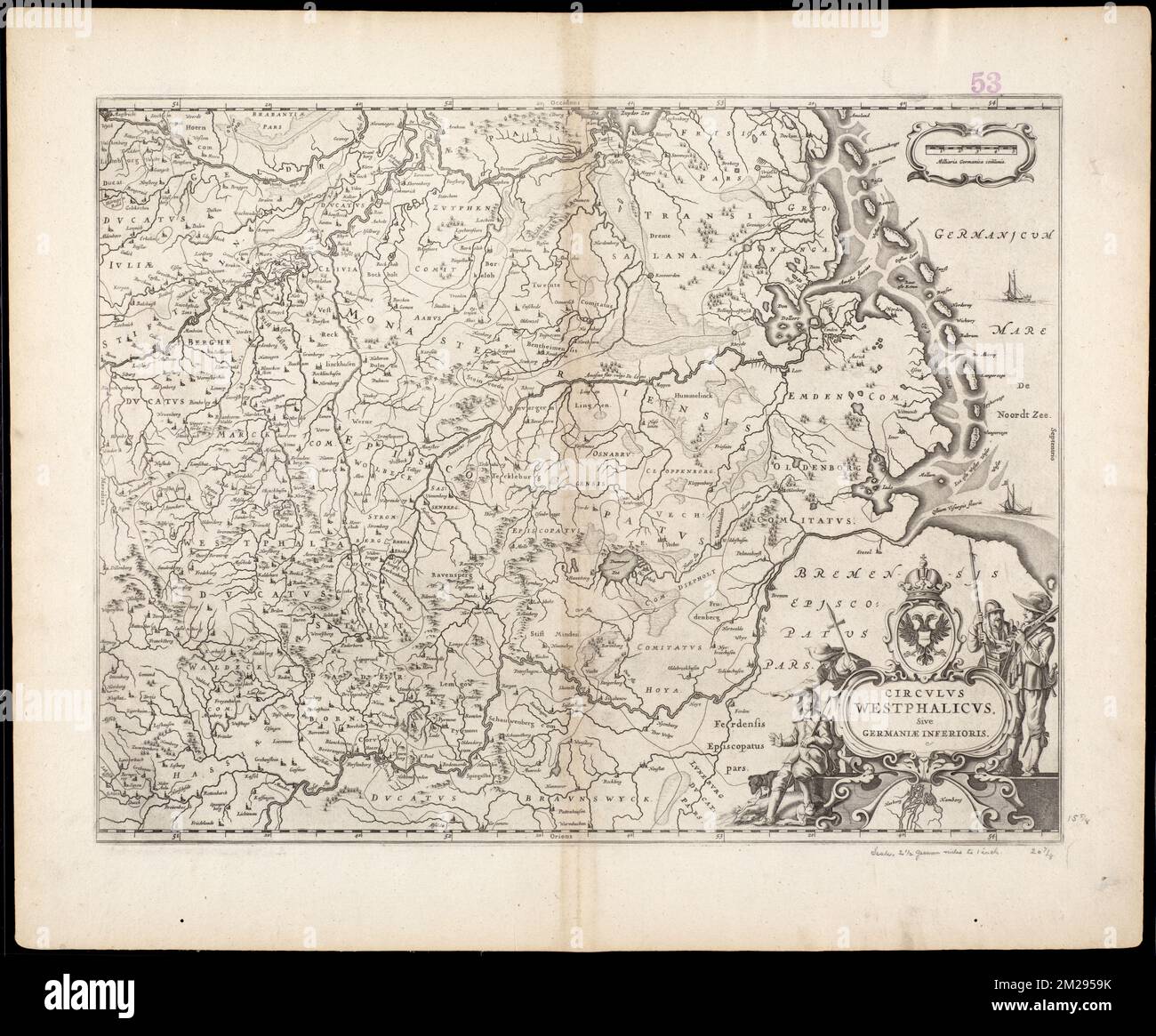 Circulus Westphalicus, sive Germaniae inferioris , Westphalia Germany, Maps, Early works to 1800 Norman B. Leventhal Map Center Collection Stock Photo