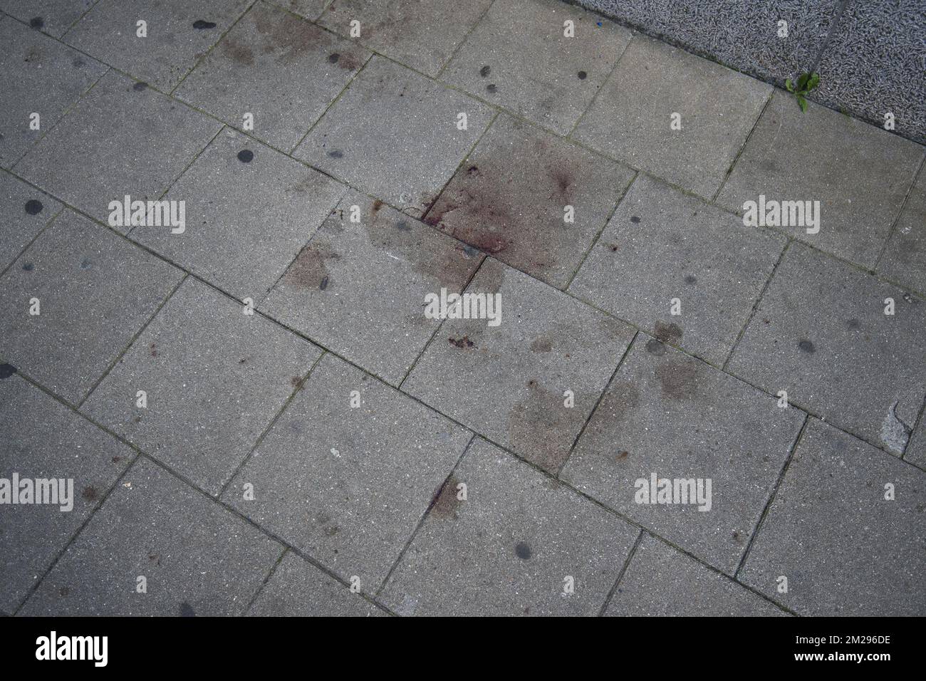 Illustration picture shows the scene where Yesterday a man attacked soldiers with a knife and was shot in the Boulevard Emile Jacqmain - Emile Jacqmainlaan in the city centre of Brussels, Saturday 26 August 2017. BELGA PHOTO LAURIE DIEFFEMBACQ  Stock Photo