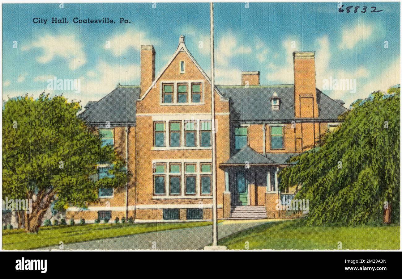 City hall, Coatesville, Pa. , City & town halls, Tichnor Brothers