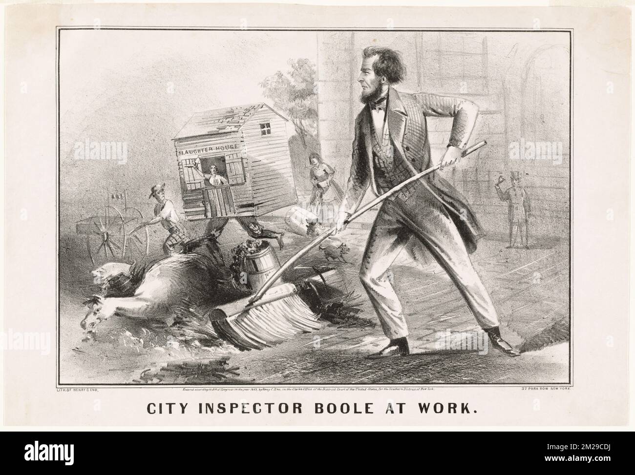 City Inspector Boole at work , Street cleaning, Politicians, Boole, F. I. A. Francis I. A., 1820-1869 Stock Photo