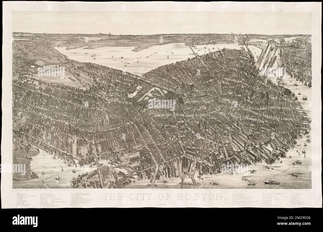 Leventhal Map Collection The City of Boston : 1879 , Boston Mass., Aerial views Norman B ...