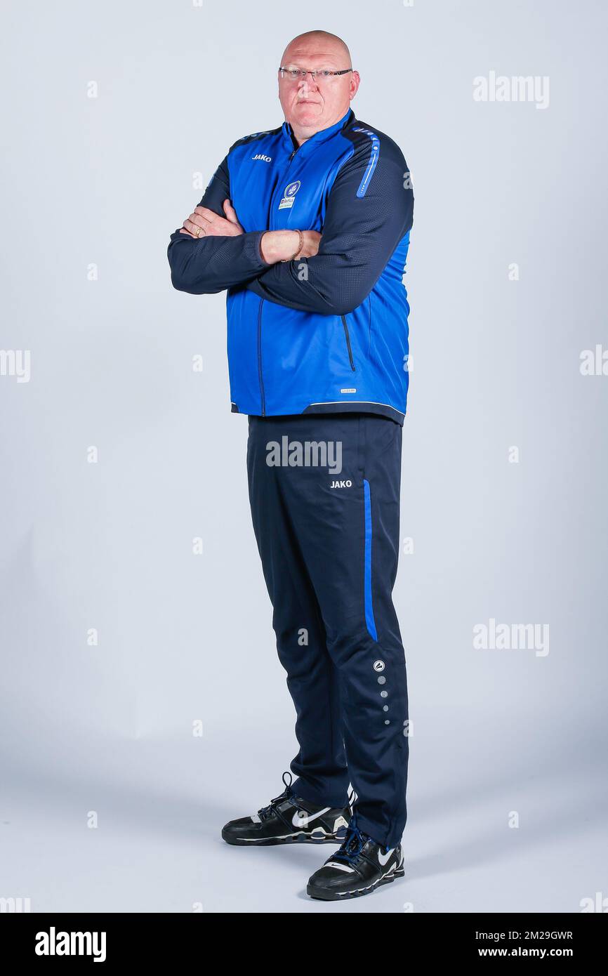 Coach Daniel Goethals poses for the photographer at the photoshoot of ...