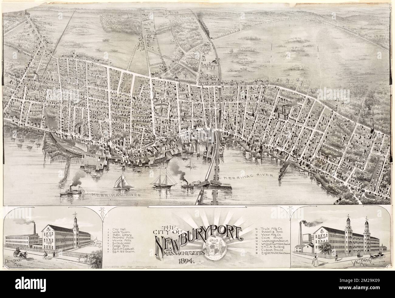 The city of Newburyport Massachusetts - The City Of Newburyport Massachusetts Newburyport Mass Aerial Views Norman B Leventhal Map Center Collection 2M29K09 