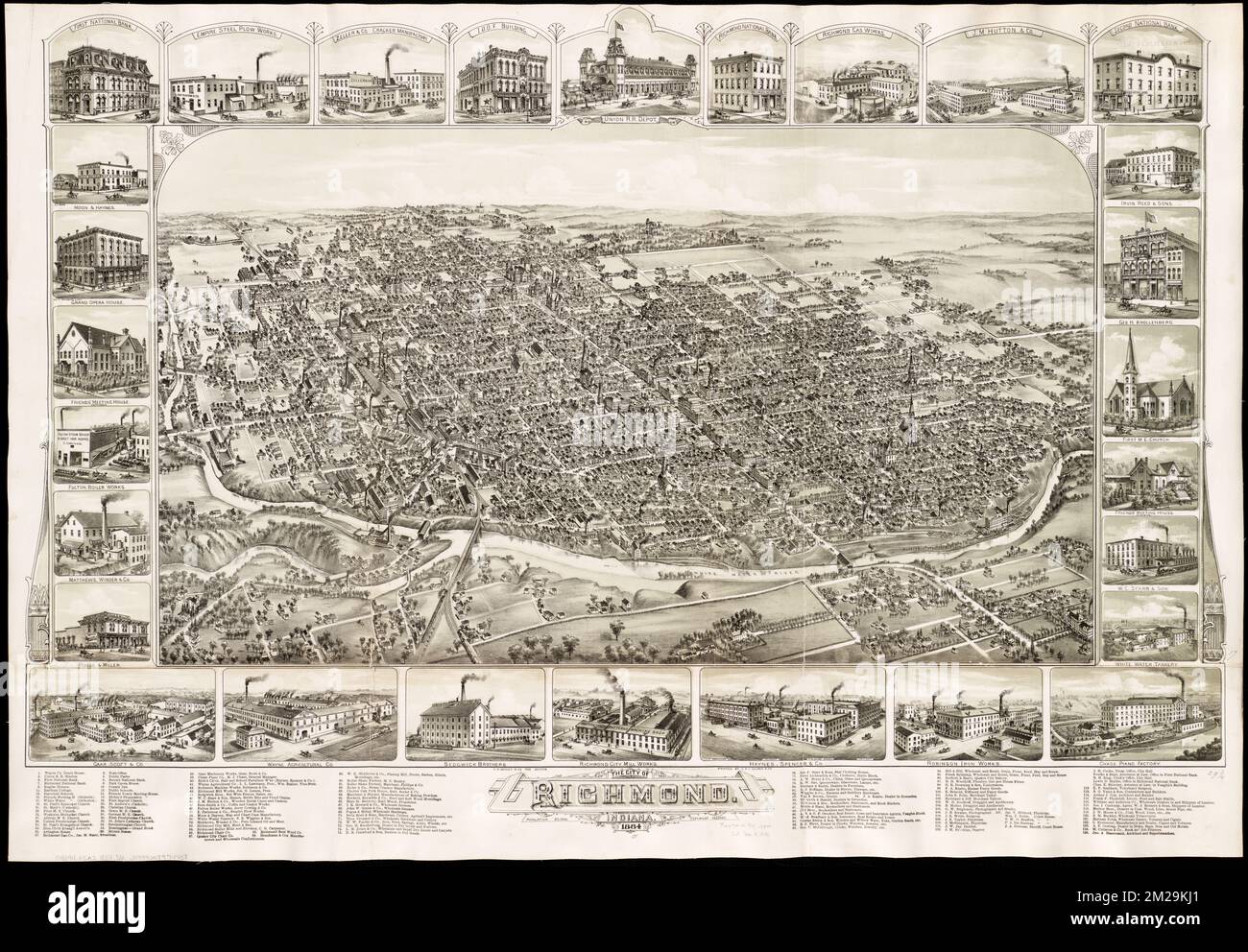 The city of Richmond, Indiana : 1884 , Richmond Ind., Aerial views ...