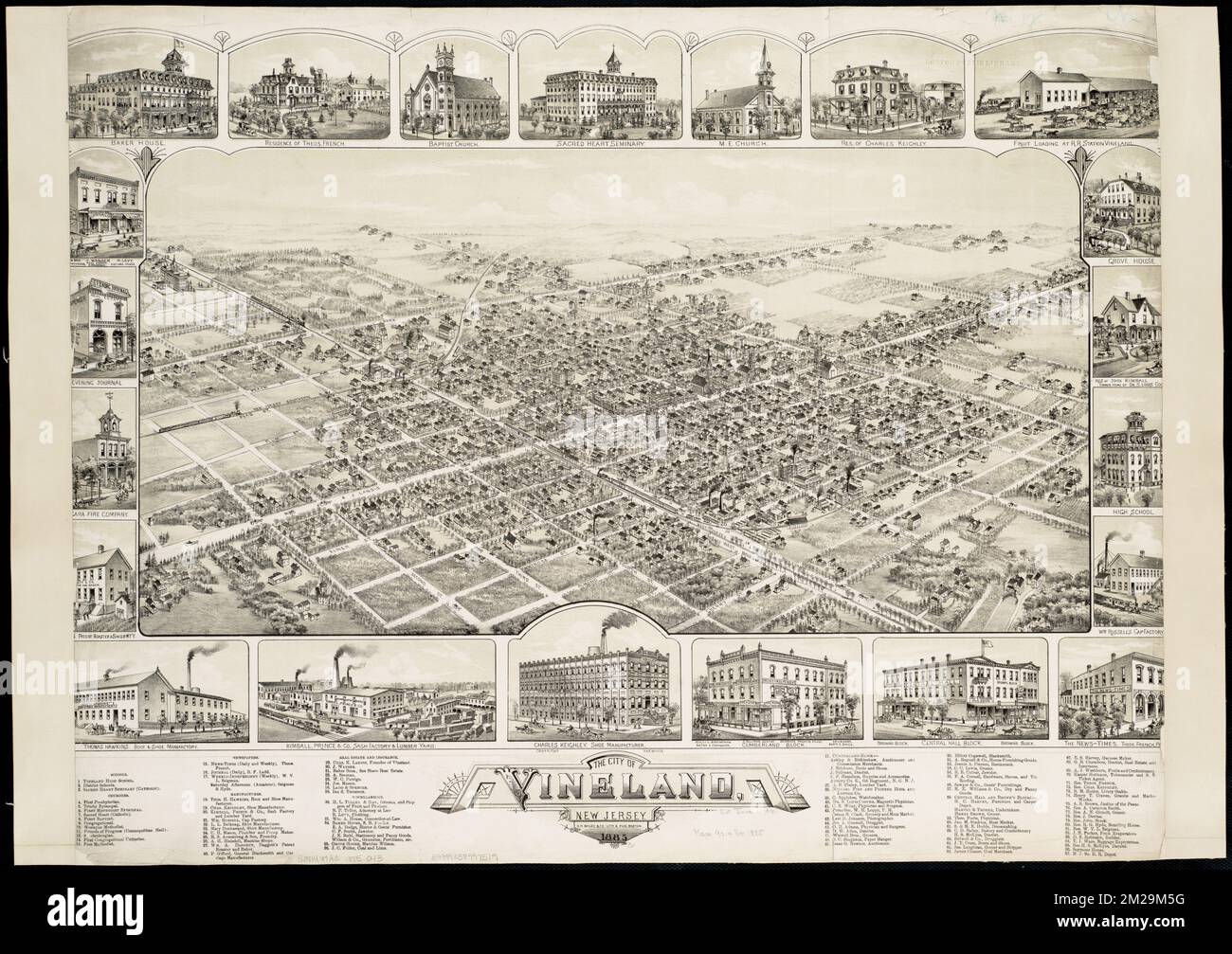 The city of Vineland New Jersey - The City Of Vineland New Jersey 1885 Vineland Nj Aerial Views Norman B Leventhal Map Center Collection 2M29M5G 