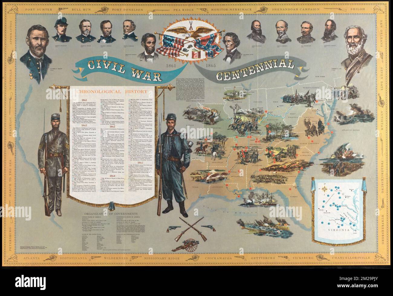 Civil War centennial United States - Civil War Centennial United States History Civil War 1861 1865 Maps United States History Civil War 1861 1865 Pictorial Works Norman B Leventhal Map Center Collection 2M29PJY 