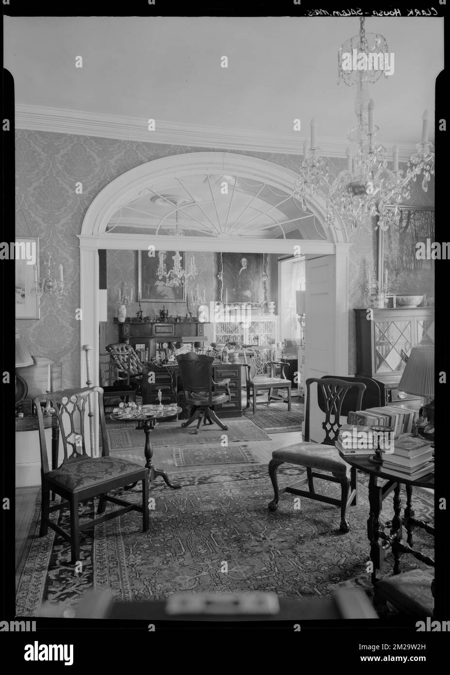 Clark House, Salem interior , Rooms & spaces. Samuel Chamberlain