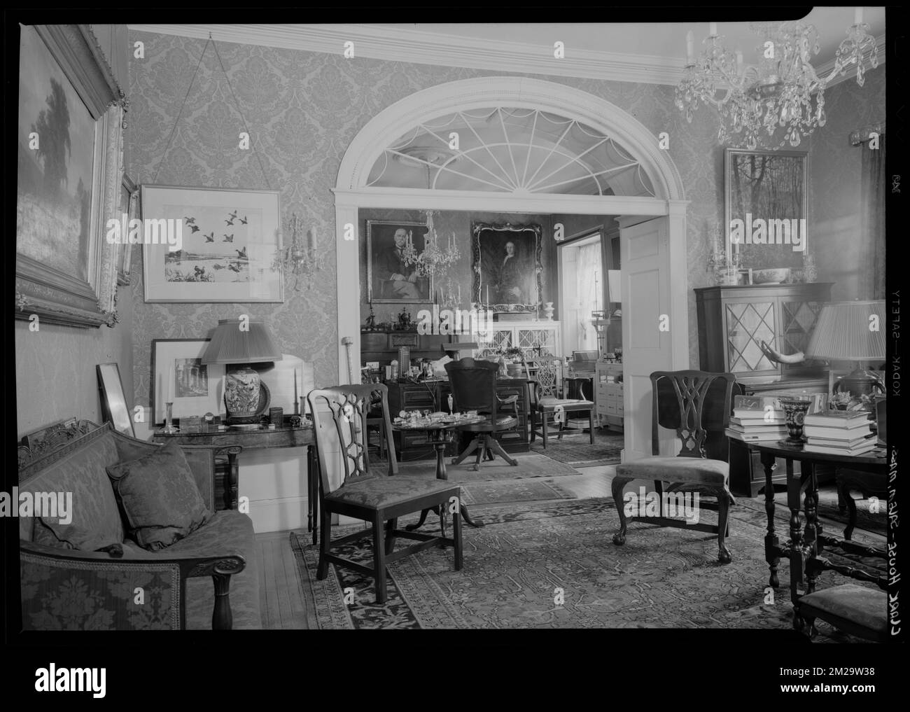 Clark House, Salem interior , Rooms & spaces. Samuel Chamberlain