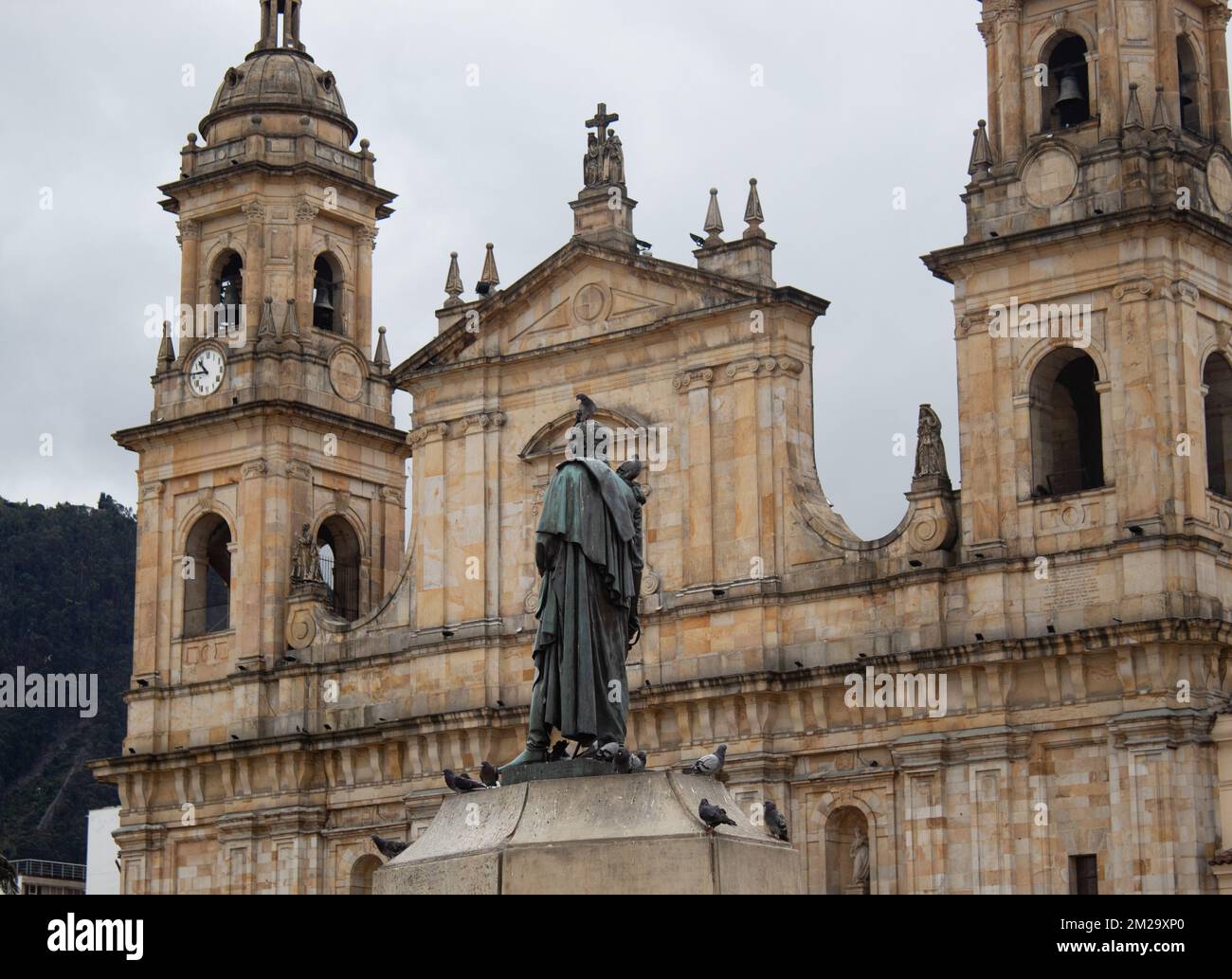 Simn Bolivar Statue located in Bolivar square and Primary Cathedral of