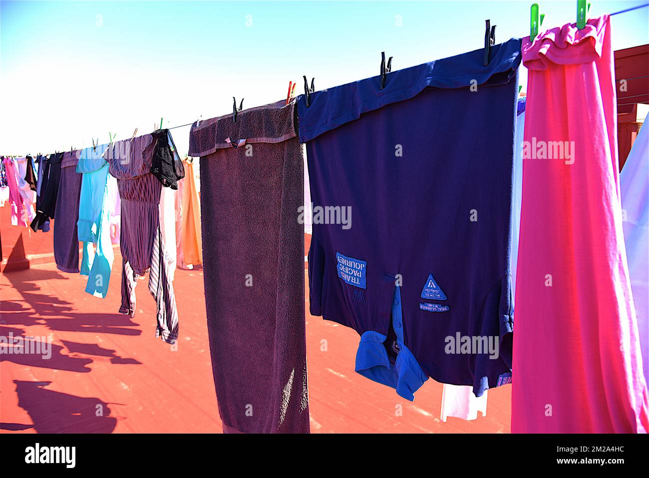 Drying of laundry | Séchage du linge 05/10/2017 Stock Photo