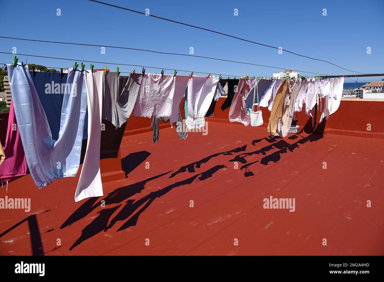 Drying of laundry | Séchage du linge 05/10/2017 Stock Photo