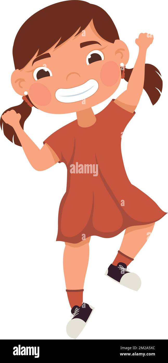 happy little girl playing character Stock Vector Image & Art - Alamy