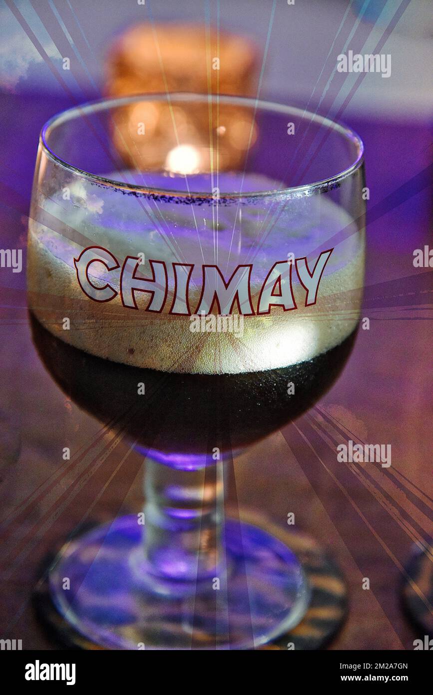 Chimay abbey beer | Bière d'abbaye Chimay 09/10/2017 Stock Photo