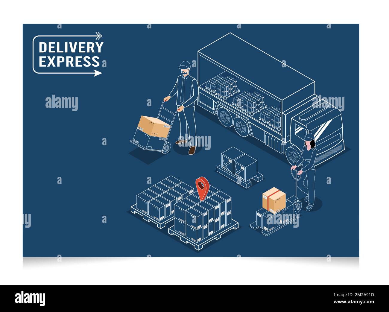 3d isometric smart logistics hi-res stock photography and images - Alamy