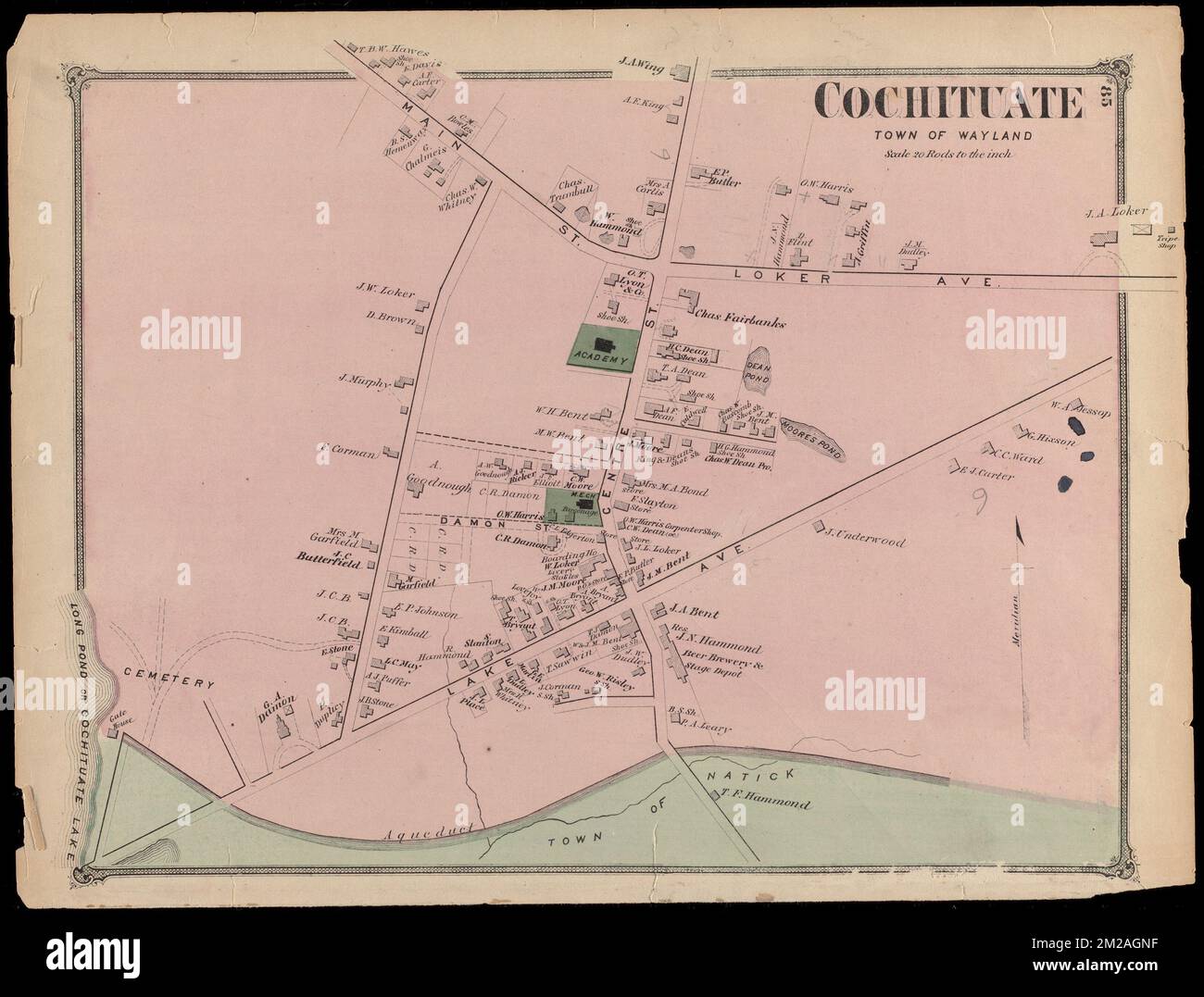 Cochituate Town Of Wayland History Land Owners Real Property