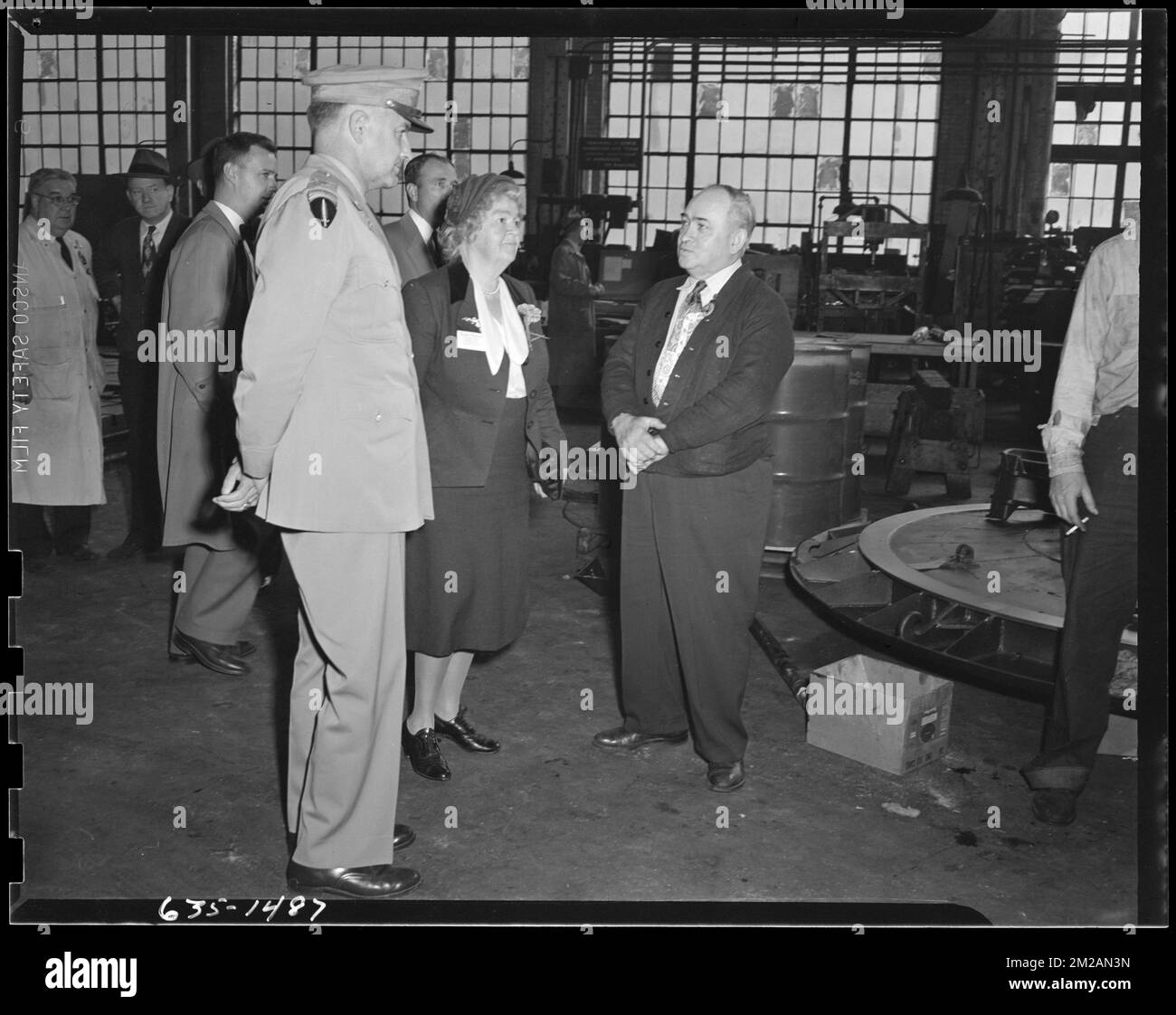 Col. Mesick with Edith Nourse Rogers and man , Armories, Ordnance