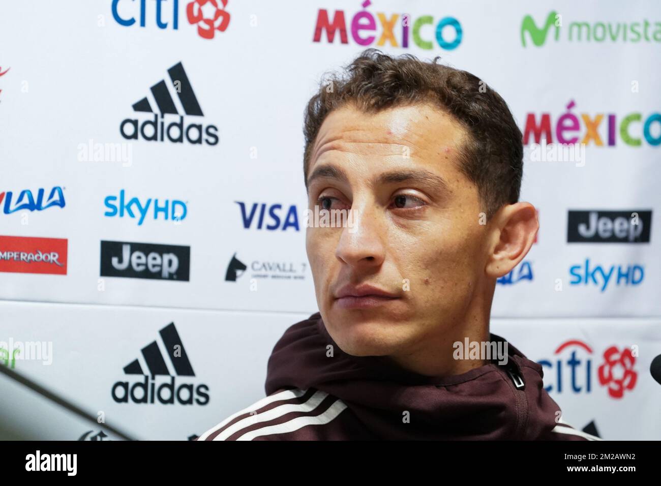 Mexico's Andres Guardado pictured during a press conference of Mexican national soccer team El Tri, Thursday 09 November 2017, in Brussels. The team will be playing a friendly game against Balgium on 10th November. BELGA PHOTO BRUNO FAHY Stock Photo