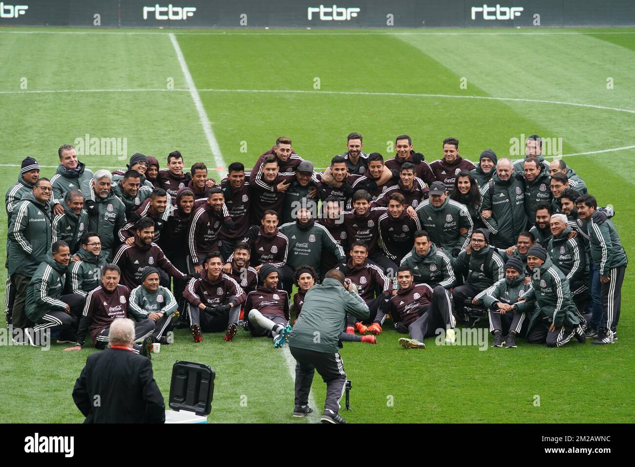 Mexico's players pictured during a training session of Mexican national soccer team El Tri, Thursday 09 November 2017, in Brussels. The team will be playing a friendly game against Belgium on 10th November. BELGA PHOTO BRUNO FAHY Stock Photo