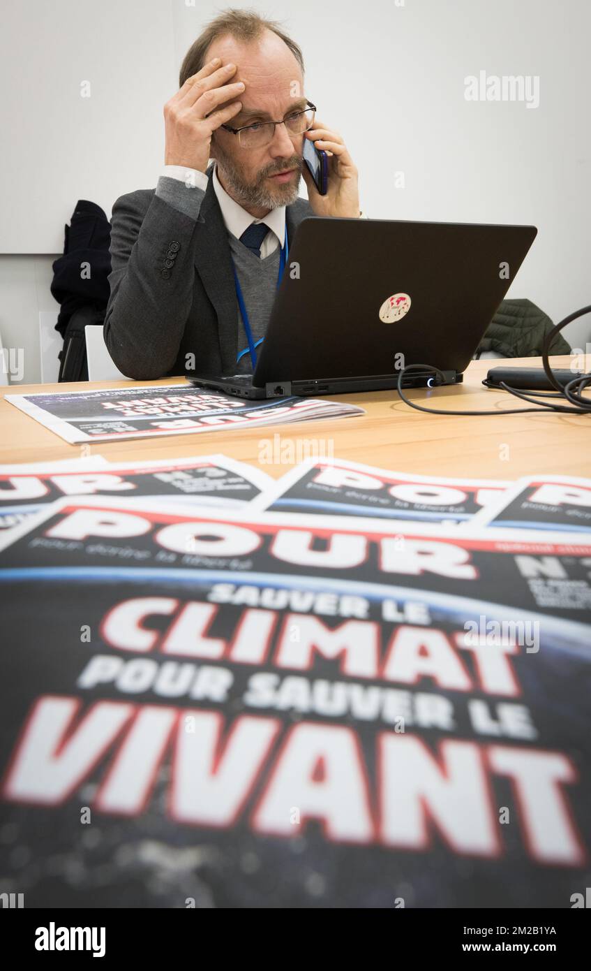 Belgian Directorate General Environment Climate Change Head of Service Peter Wittoeck pictured during the COP23 United Nations Climate Change Conference in Bonn, Germany, Thursday 16 November 2017. Some 150 world leaders gather from 6 to 17 November in order to achieve a legally binding and universal agreement on climate. BELGA PHOTO BENOIT DOPPAGNE Stock Photo