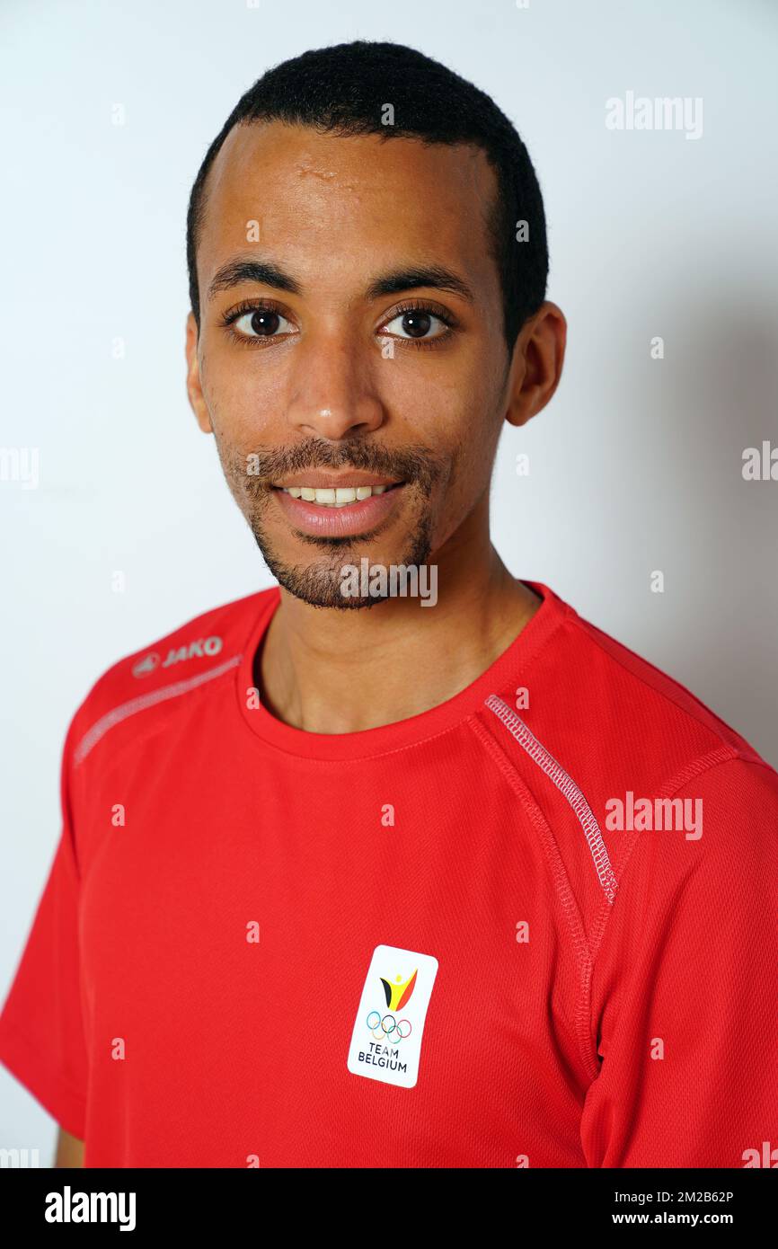 Belgian Athlete Ismael Debjani poses for the photographer during the ...