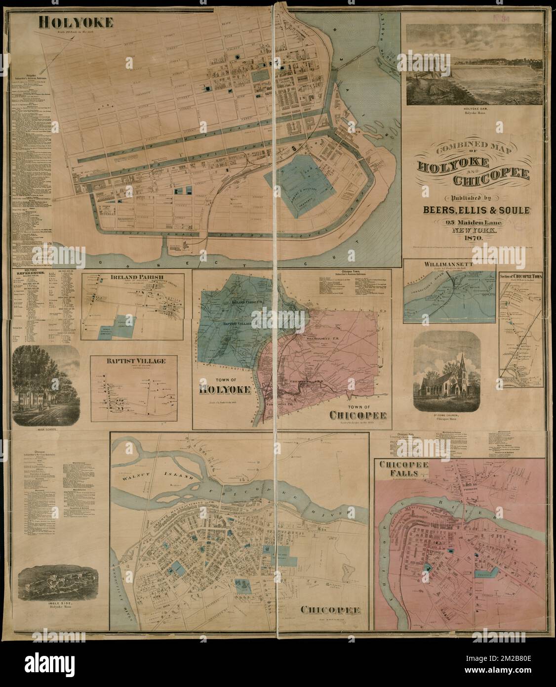 Combined map of Holyoke and Chicopee , Real property, Massachusetts