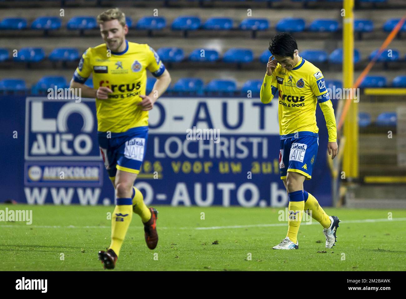 Anderlecht's Ryota Morioka celebrates after scoring the 2-0 goal