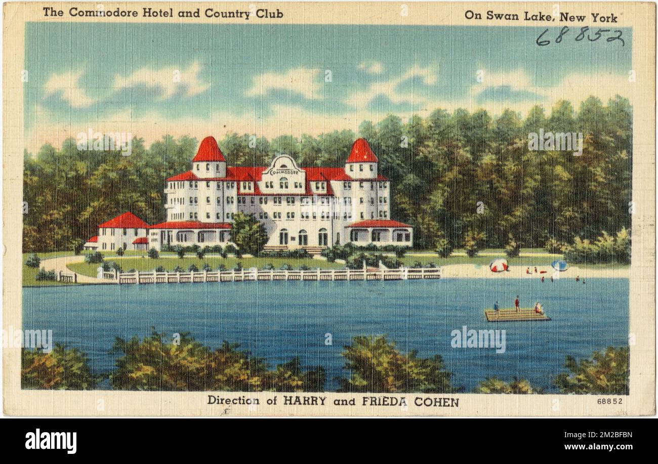 The Commodore Hotel and Country Club on Swan Lake, New York , Hotels, Lakes & ponds, Tichnor