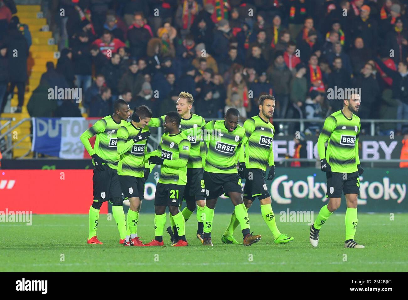 Standard's players celebrate after scoring during a Croky Cup 1/4 final