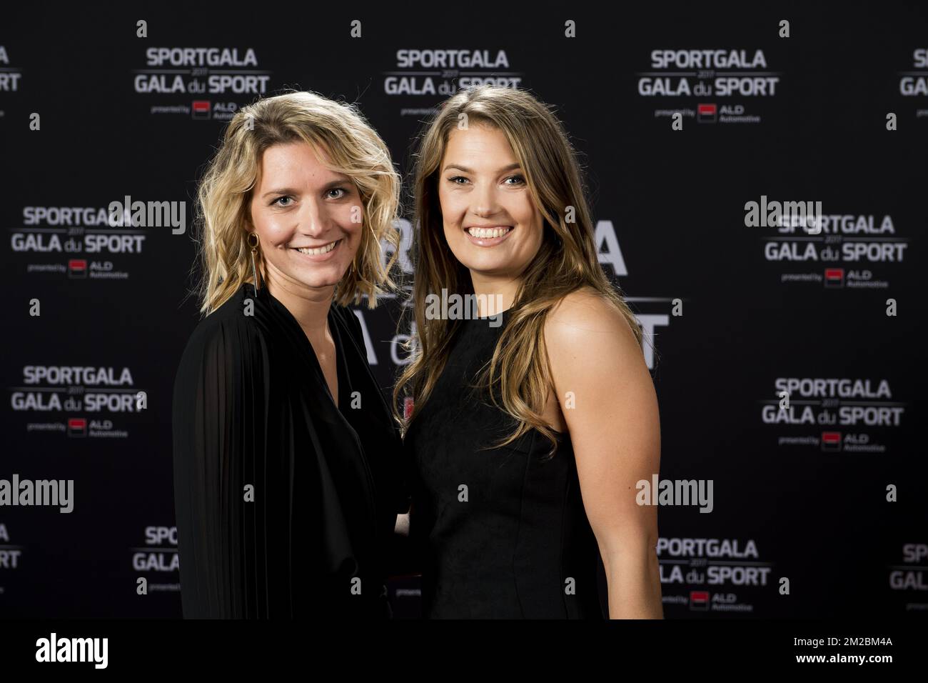 Evi Van Acker (R) pictured during the gala evening for the sport man and woman of the year 2017 awards, Saturday 16 December 2017, in Brussels. BELGA PHOTO JASPER JACOBS Stock Photo