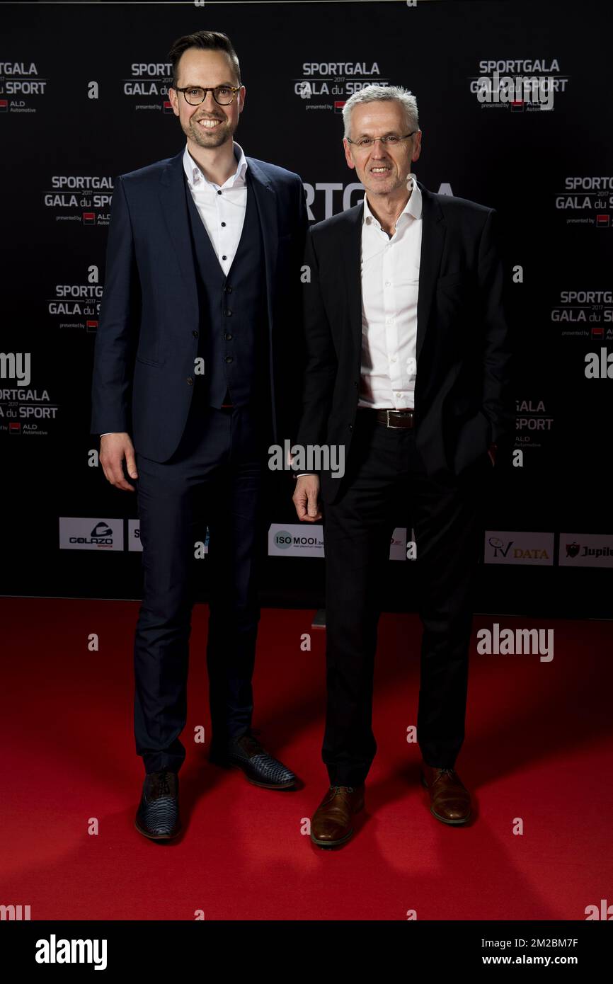 Paul Van den Bosch (R) pictured during the gala evening for the sport man and woman of the year 2017 awards, Saturday 16 December 2017, in Brussels. BELGA PHOTO JASPER JACOBS Stock Photo
