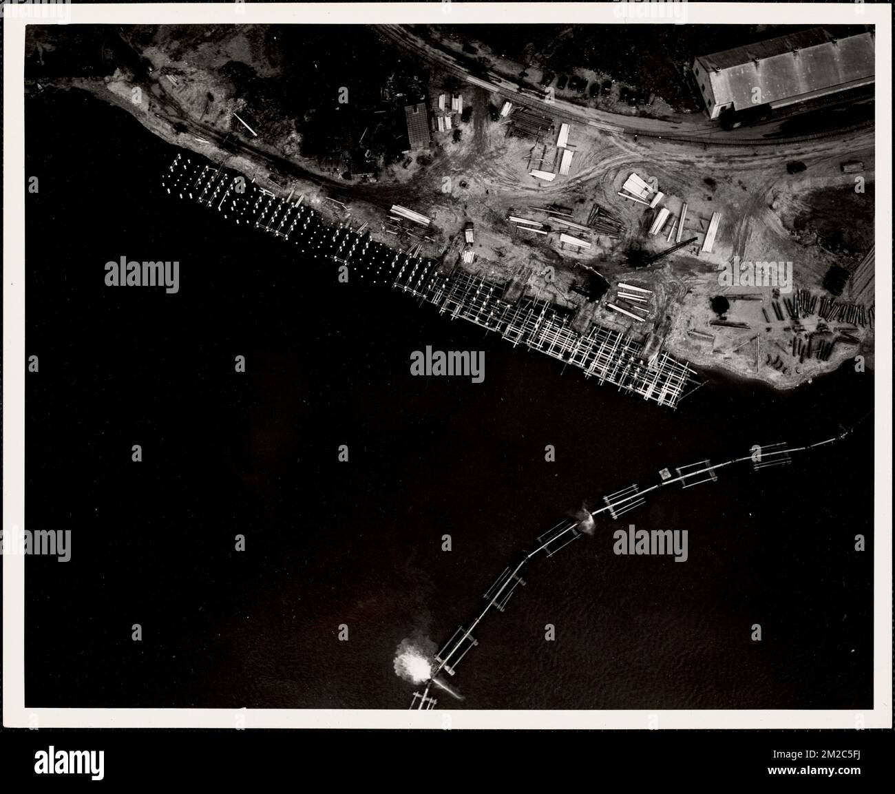 Construction of New Dock at Old USNAD Hingham, MA , Magazines Military