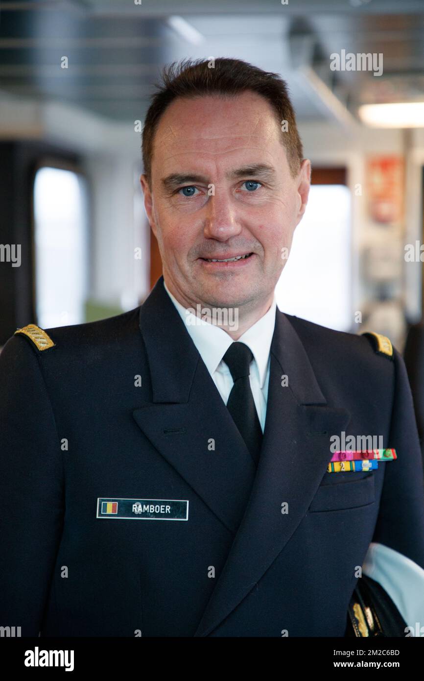 Captain Peter Ramboer pictured during a Change of Command ceremony of ...