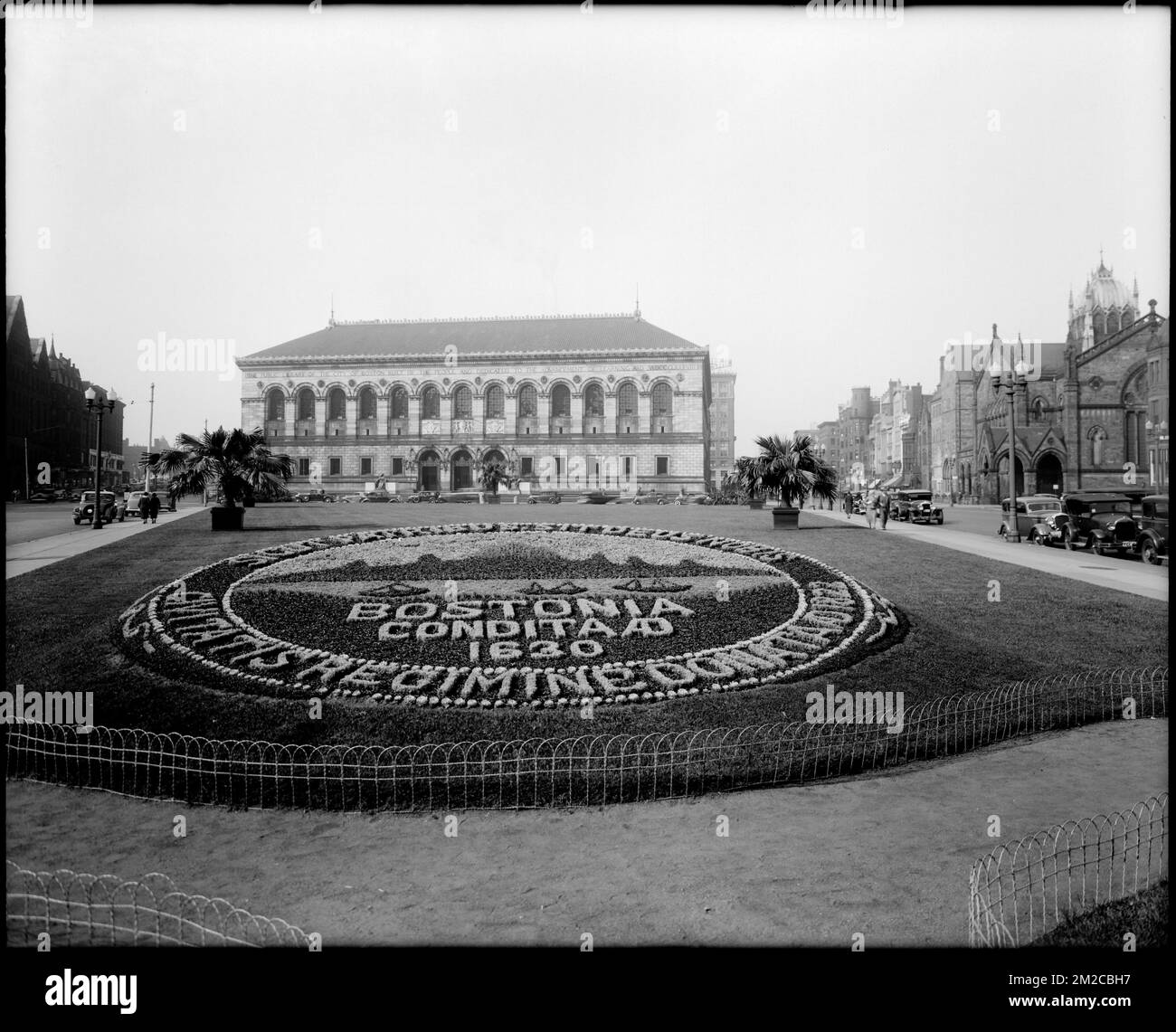 Copley Square and the library , Plazas, Public libraries, Flowers