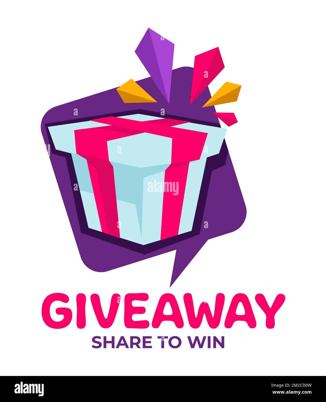 Gift box giveaway isolated icon social media Vector Image