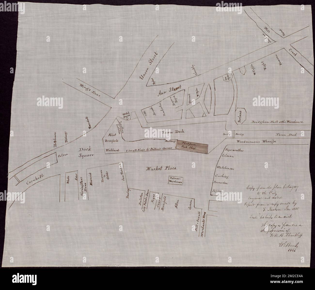 Copy of an old plan belonging to the city , Faneuil Hall Boston, Mass ...