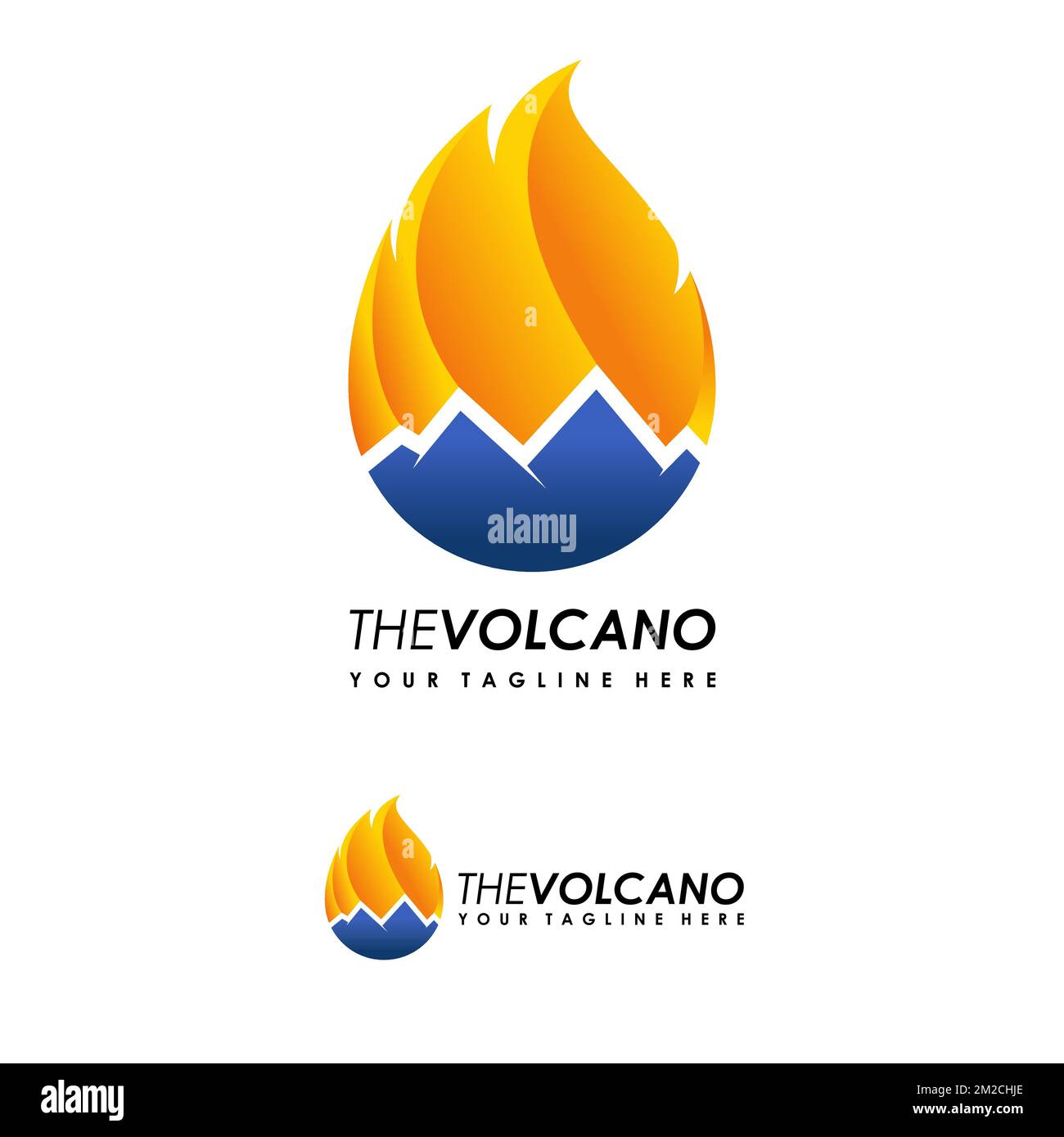 mountain and fire or flame shape image graphic icon logo design abstract concept vector stock. Can be used as a symbol related to adventure or volcano Stock Vector