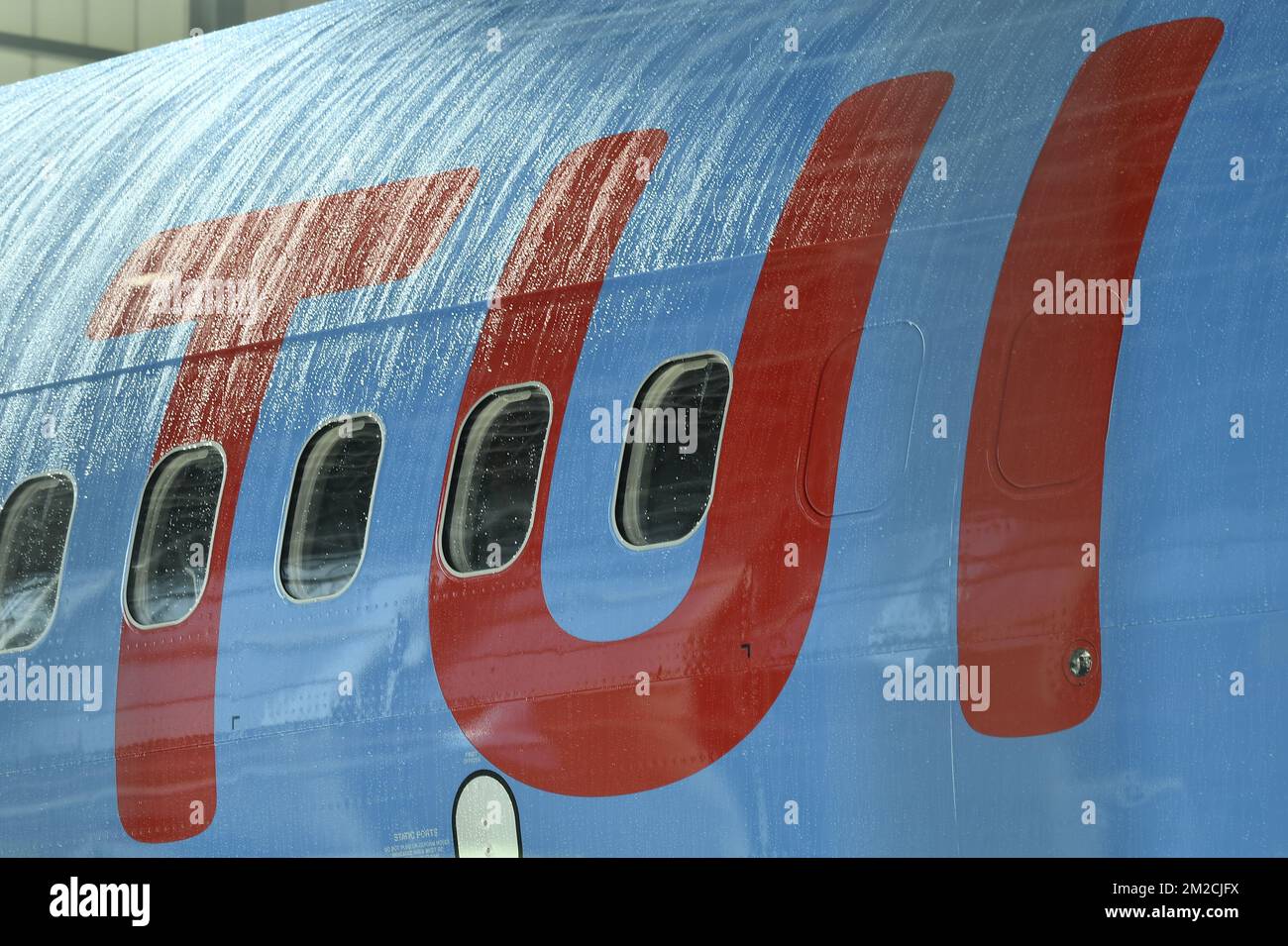 Inauguration of the first Boeing 737 MAX airplane of TUI, multinational travel and tourism company, at Brussels airport in Zaventem, Tuesday 30 January 2018. BELGA PHOTO DIRK WAEM  Stock Photo