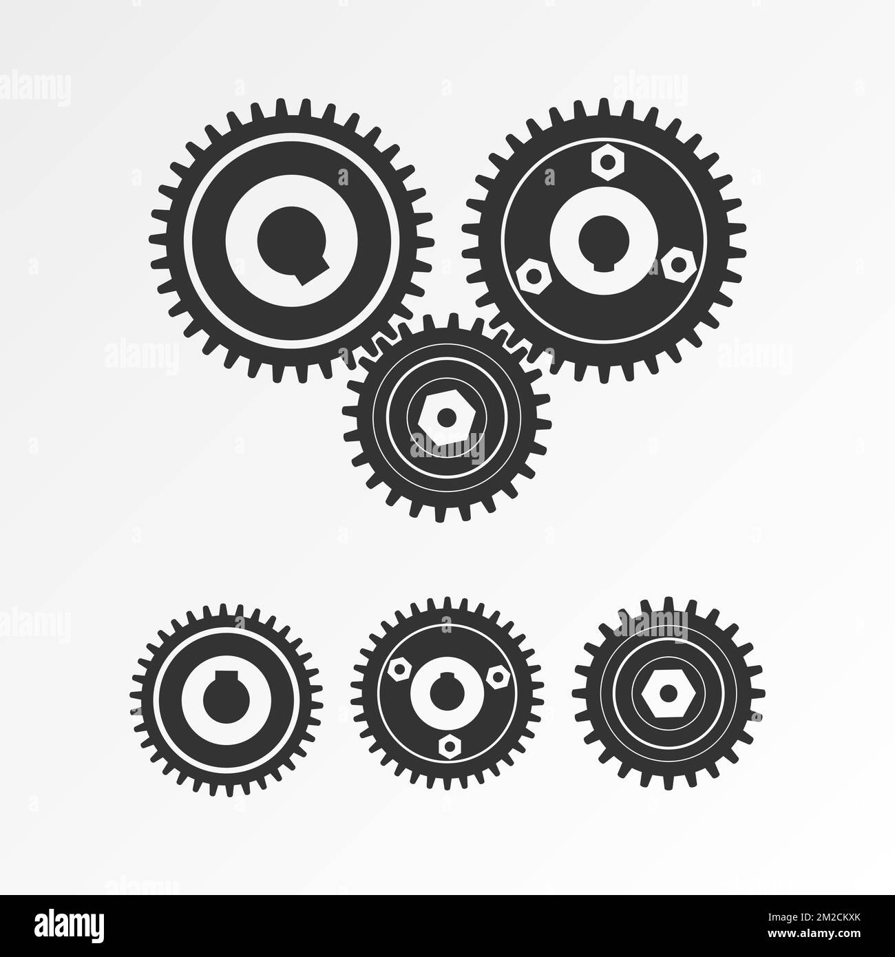 gears with variety shape image graphic icon logo design abstract ...