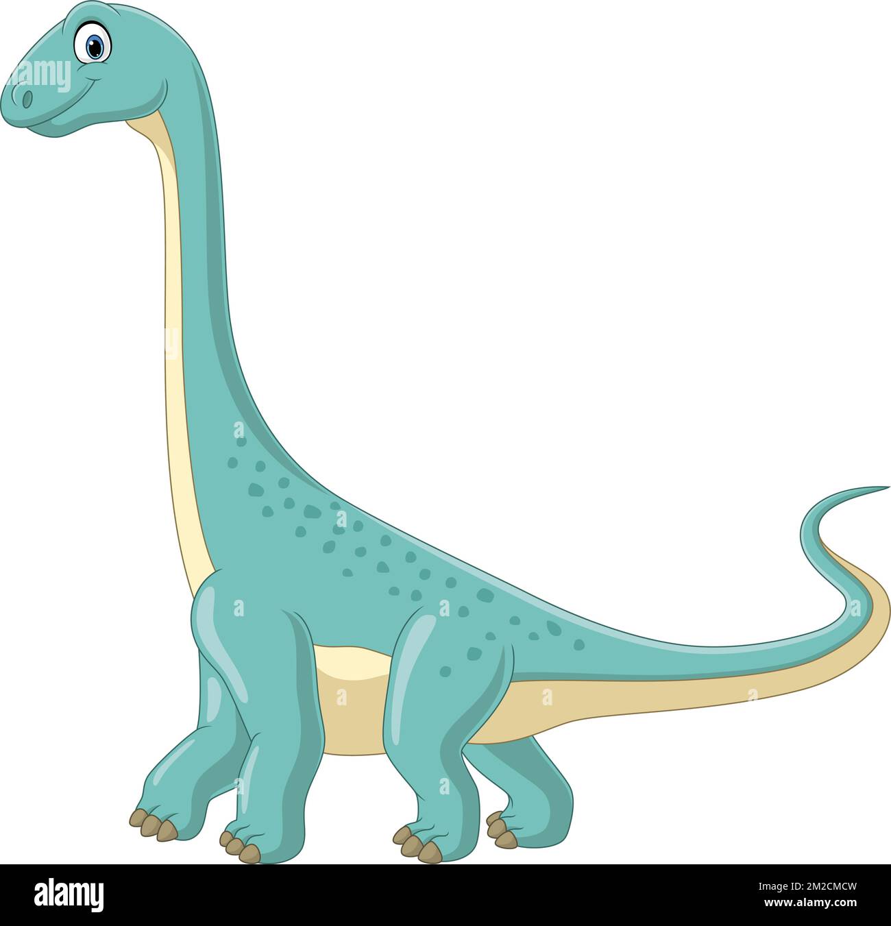 Cartoon Brontosaurus Dinosaur On White Background Stock Vector Image And Art Alamy 