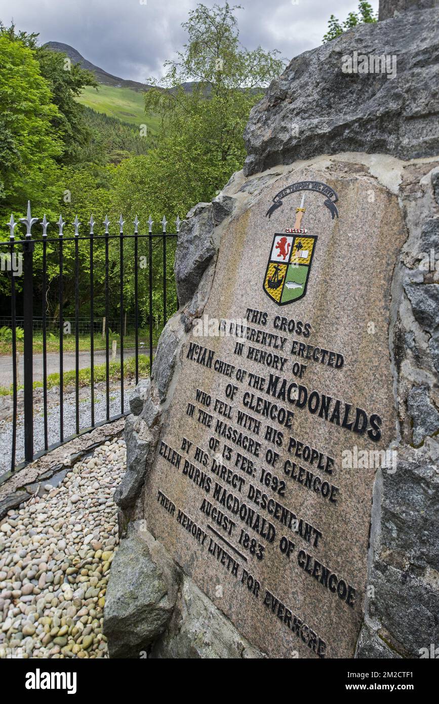 Monument commemorating the Massacre of the Clan MacDonald of Glencoe in